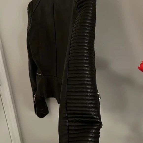 Never Worn! - Faux Leather Moto Jacket - Picture 4 of 4